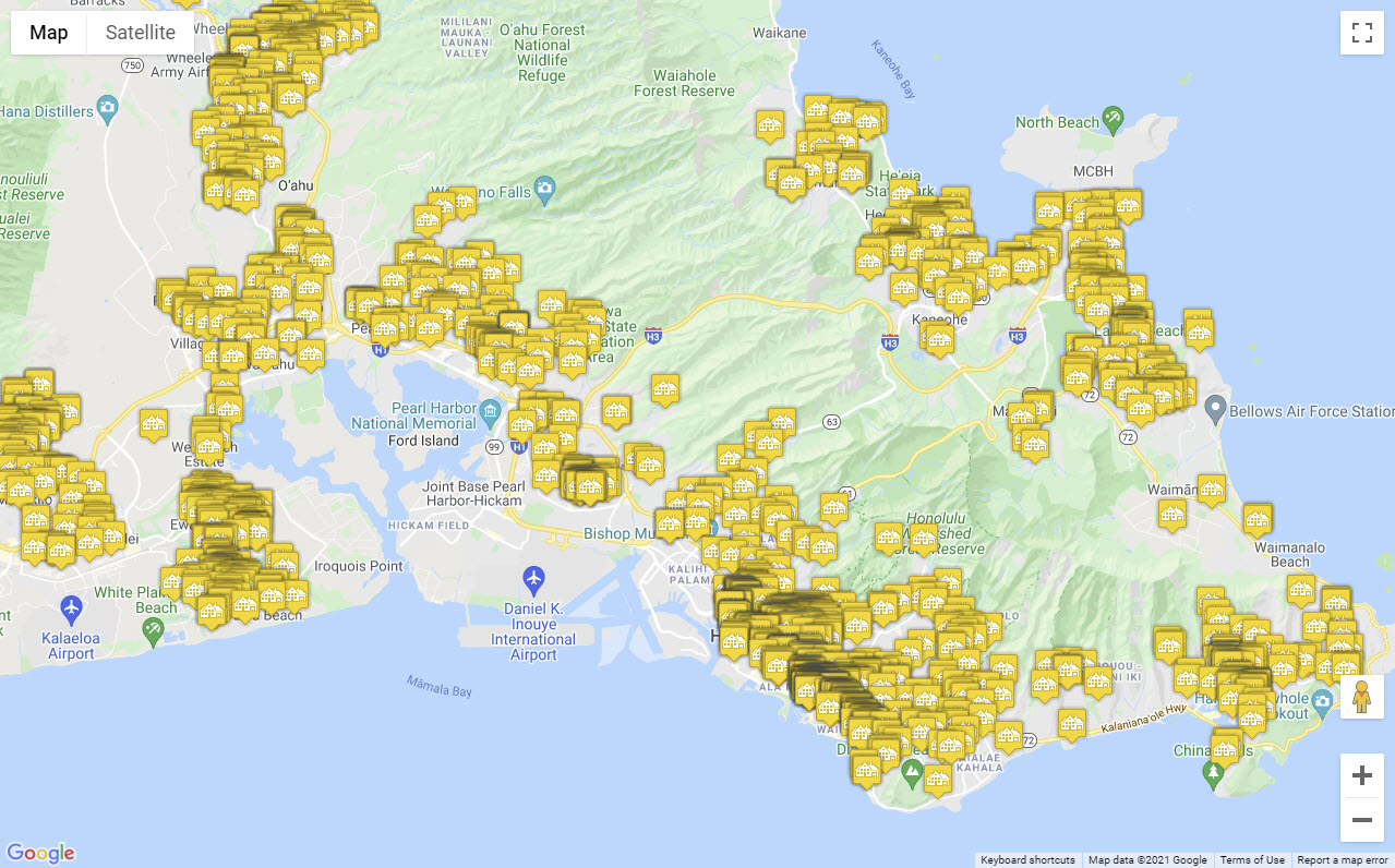 Homes OahuRE Sold on Google Maps